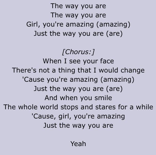 just the way you are lyrics