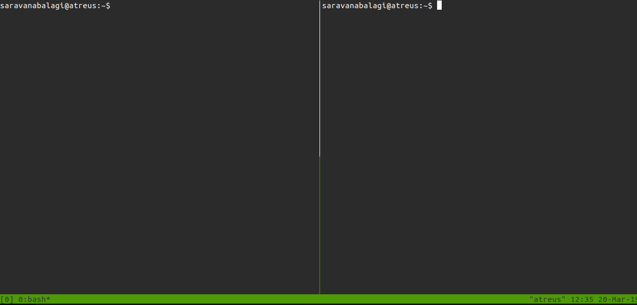 tmux split vertically