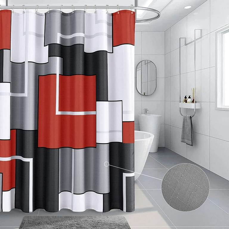 red bathroom shower curtains