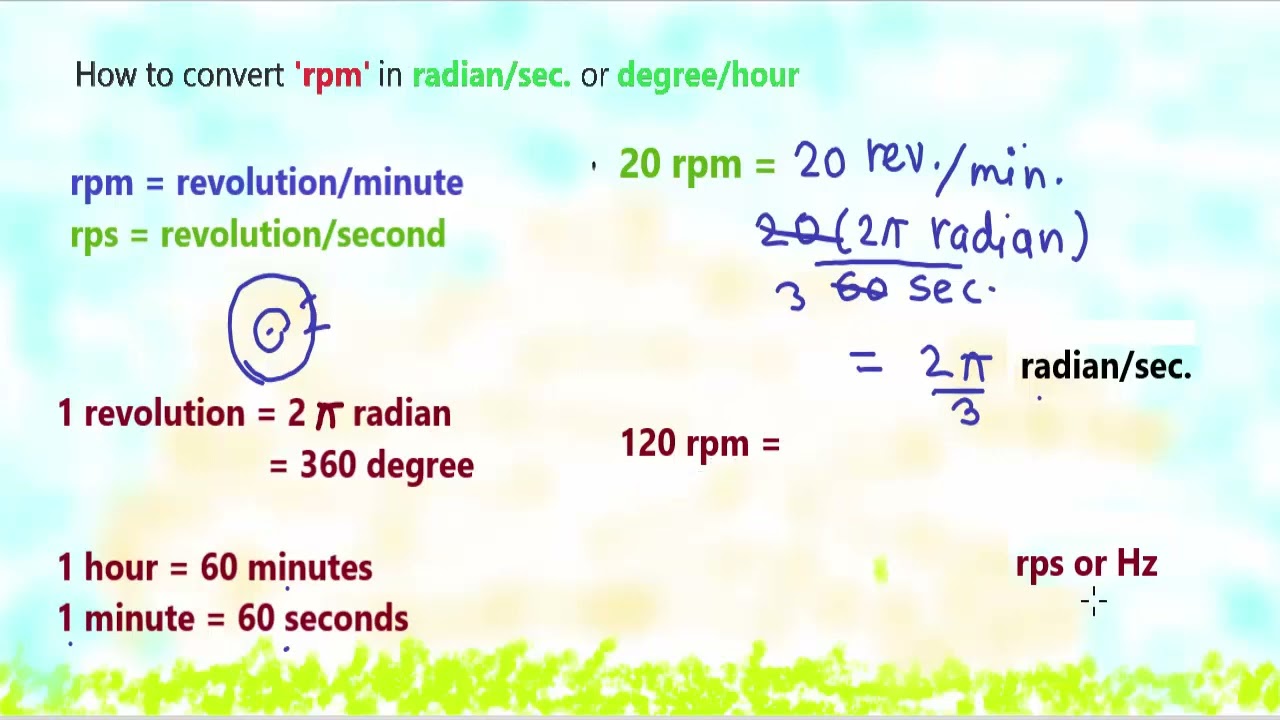 rpm to rad/sec