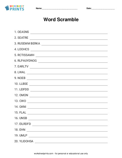 free word scramble maker