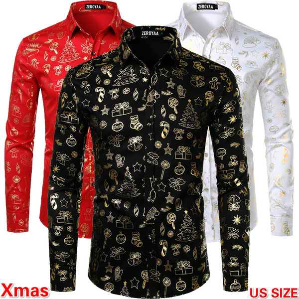 mens xmas long sleeve shirts