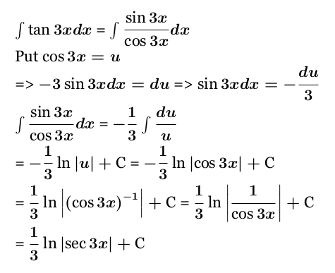 integral of tanx 3