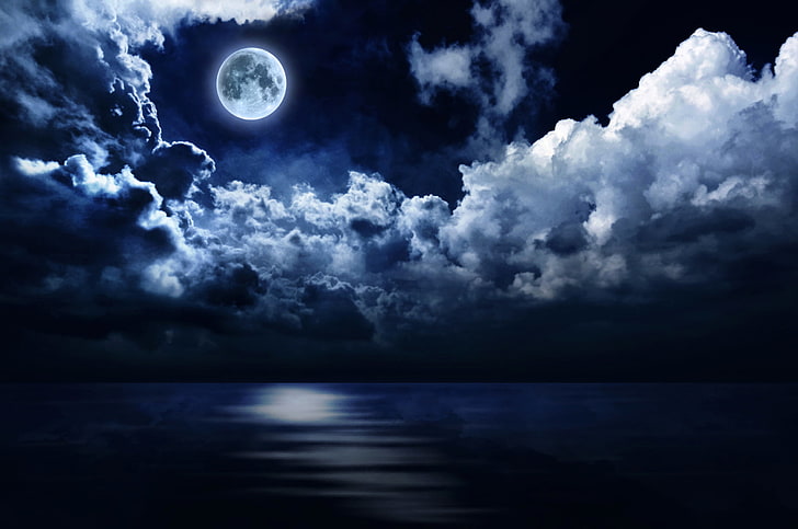 moon and clouds wallpaper