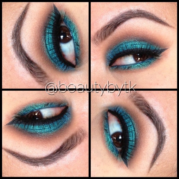 teal eyeshadow