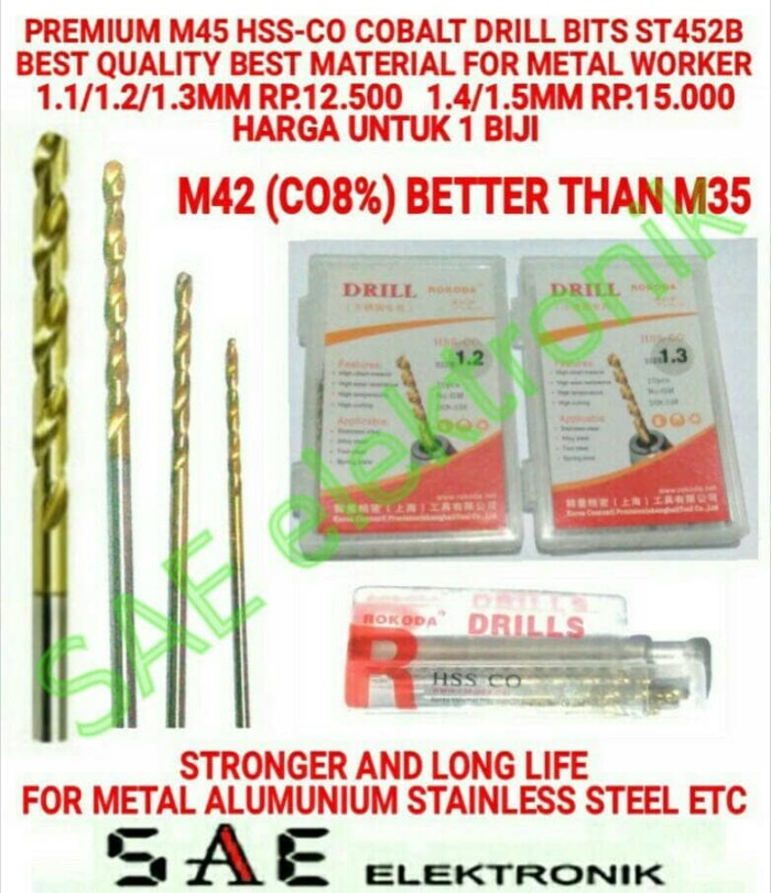 cobalt m42 drill bits