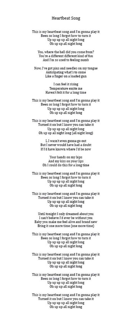 heartbeat lyrics