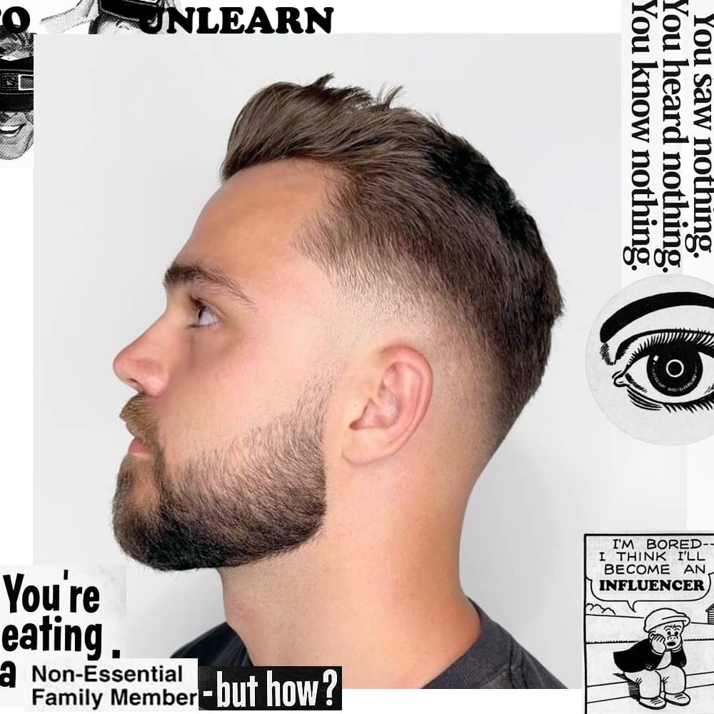 beard and fade haircut