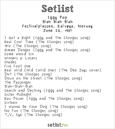 iggy pop setlist