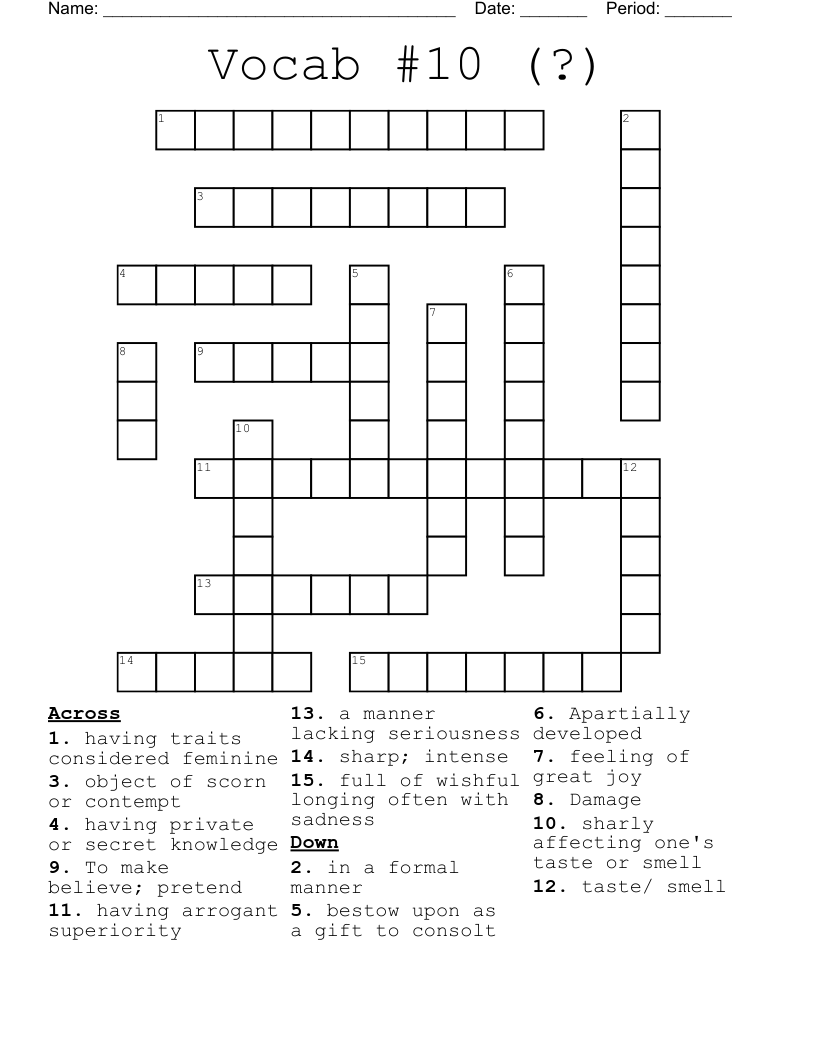 lacking taste crossword 5