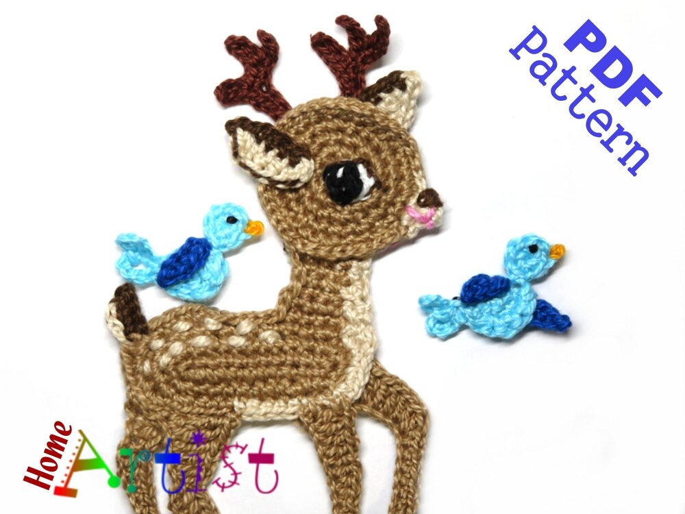 crochet deer applique pattern free