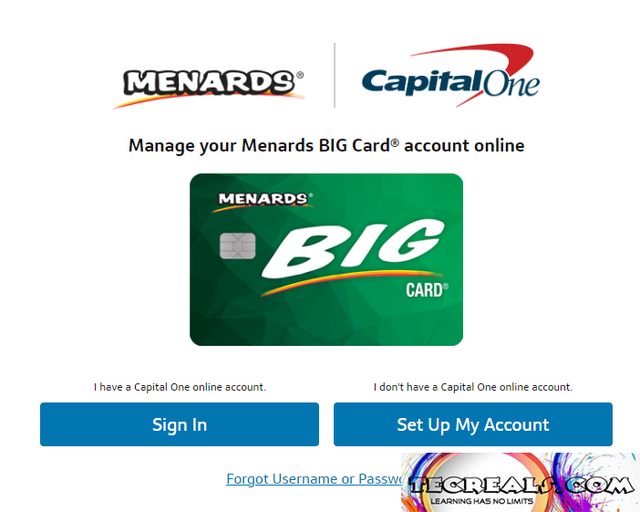 capital one menards login