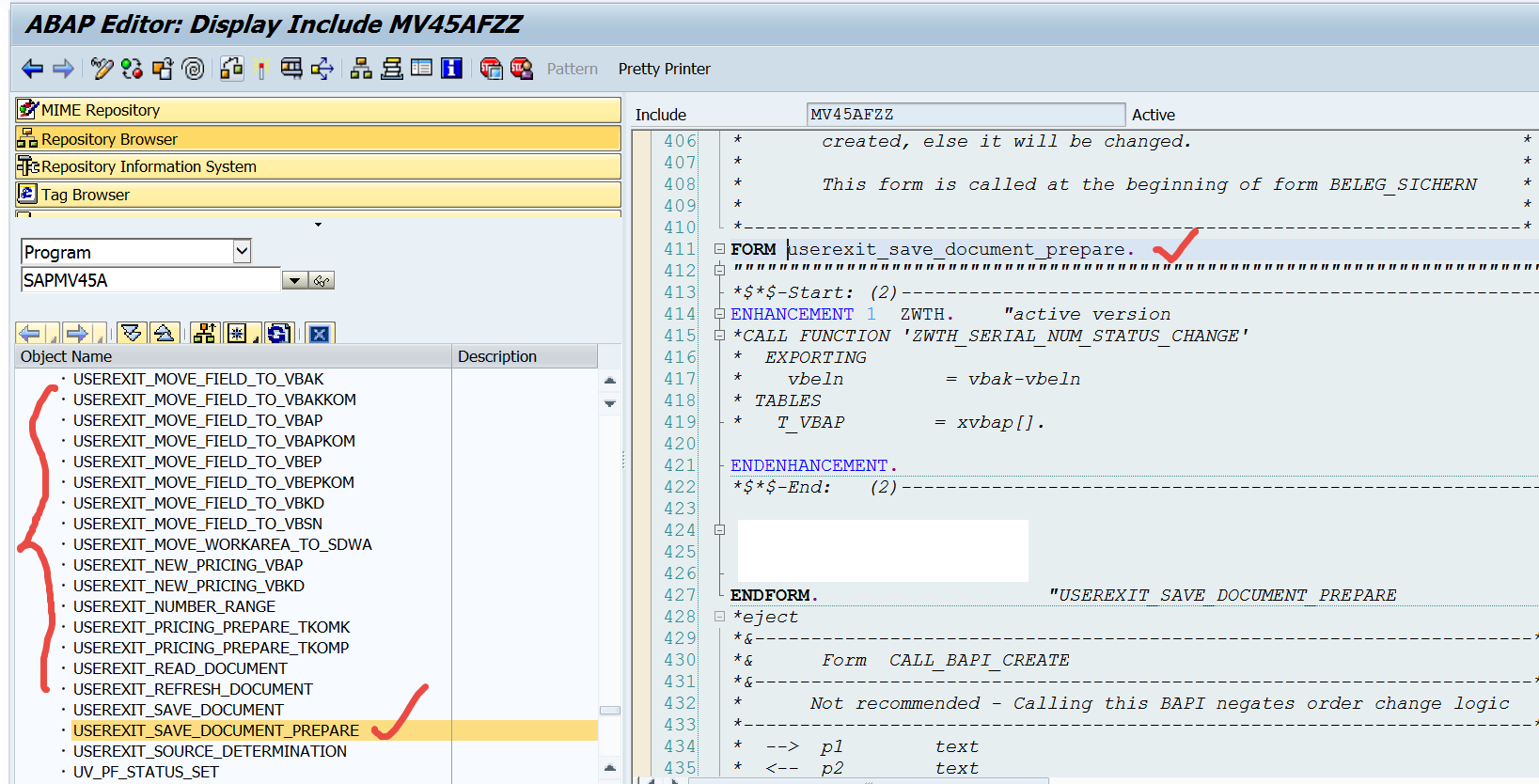 how to find customer exit in sap abap