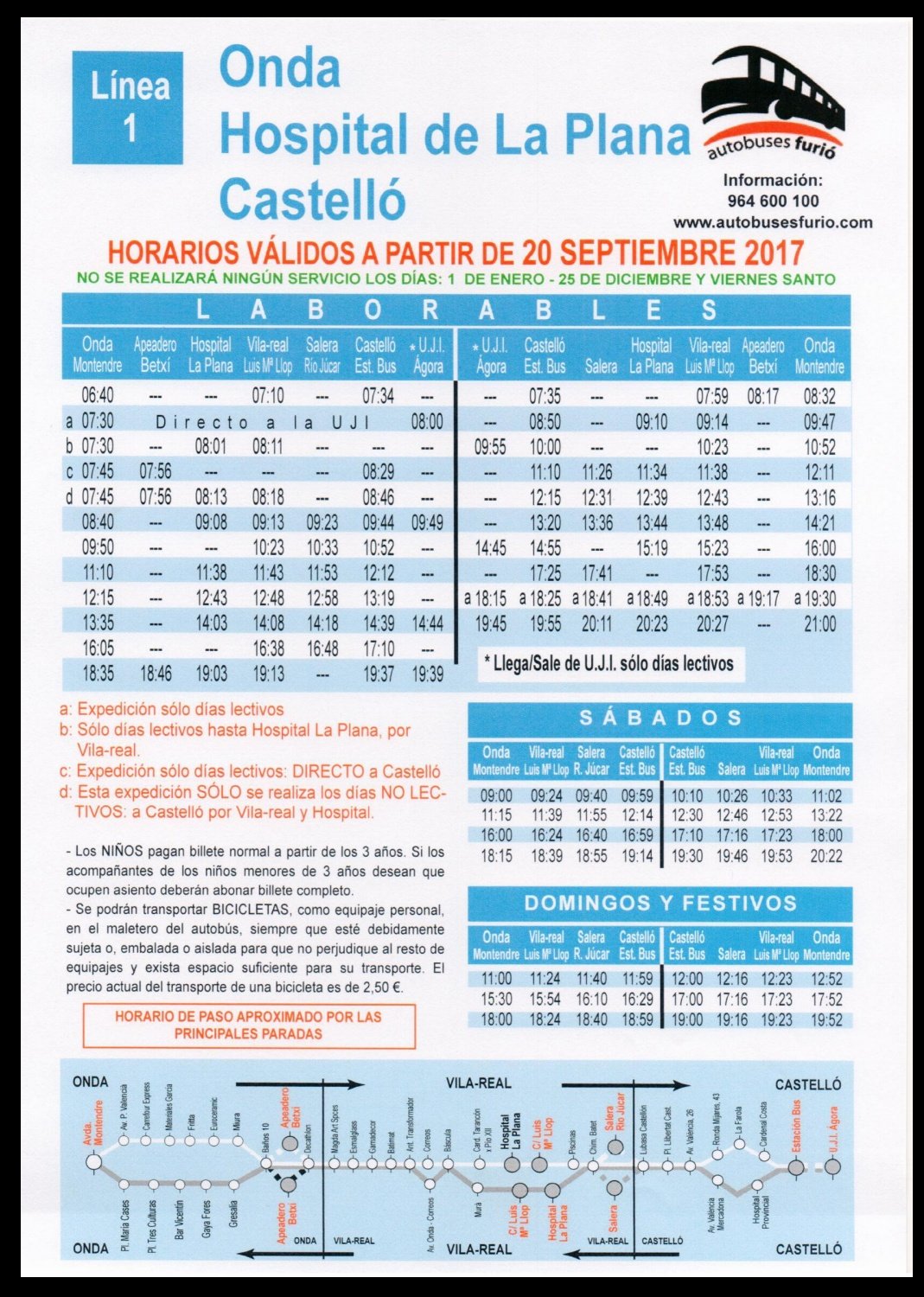 horario bus onda castellón 2023