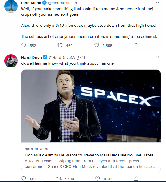 elon musk ratioed