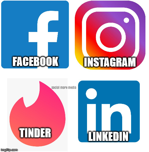 linkedin facebook instagram tinder template