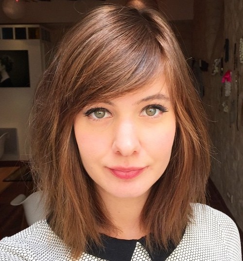 medium hair length with side bangs