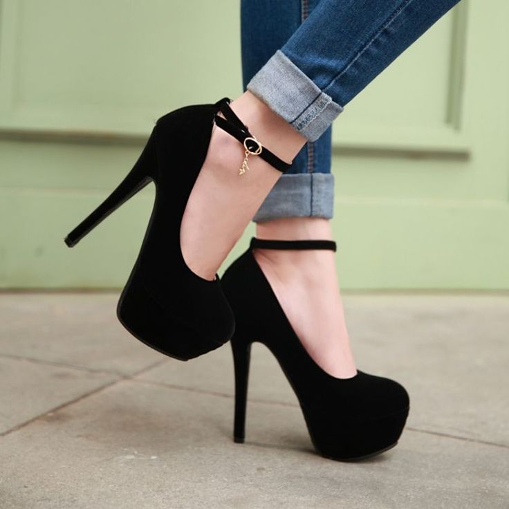 round toe heels with ankle strap