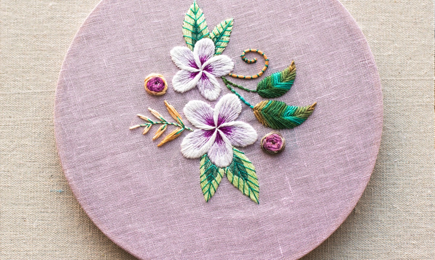 embroidery of flowers