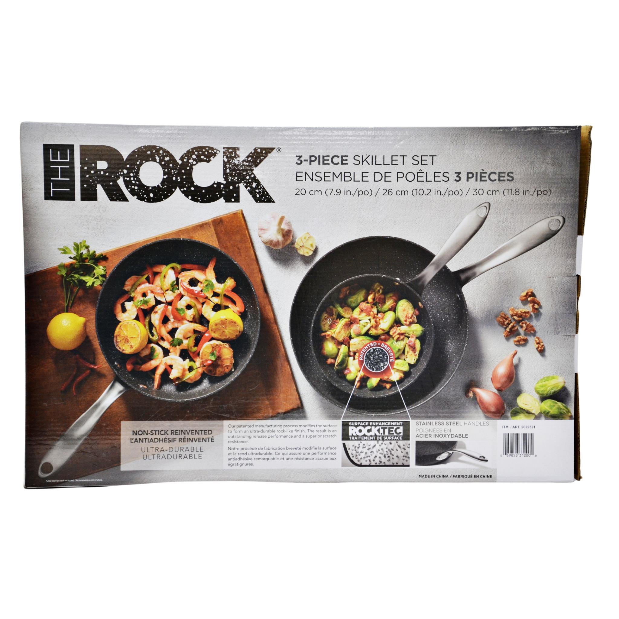 the rock 3 piece skillet set