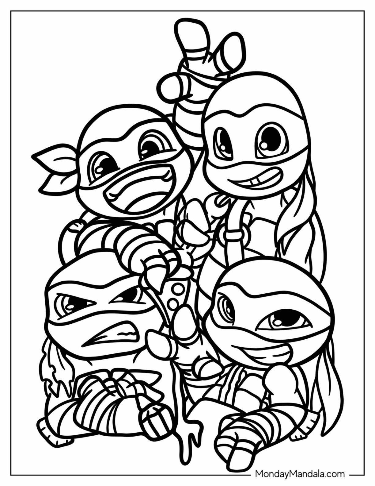 colour in ninja turtles