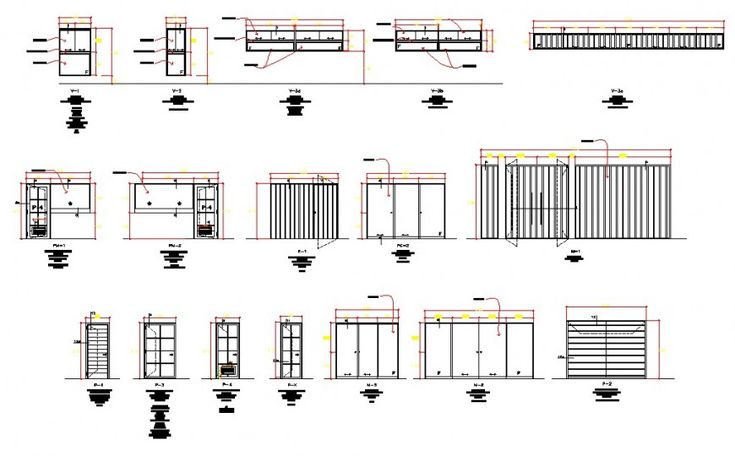 sliding door elevation cad block