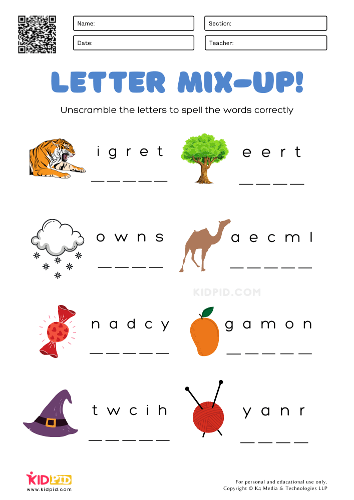 unscramble letters to make words example