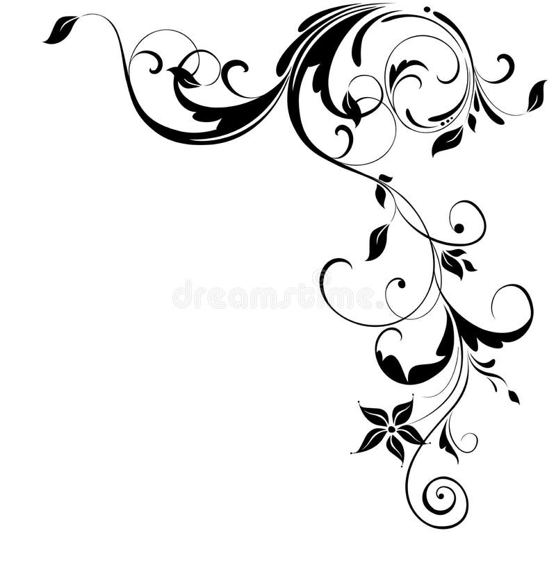 corner design clipart black and white