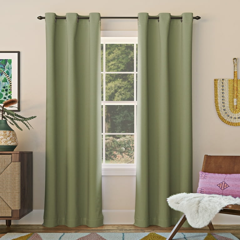 green curtain panels