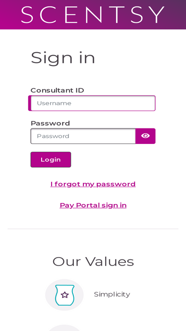 scentsy login