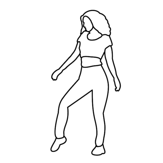 chica bailando dibujo