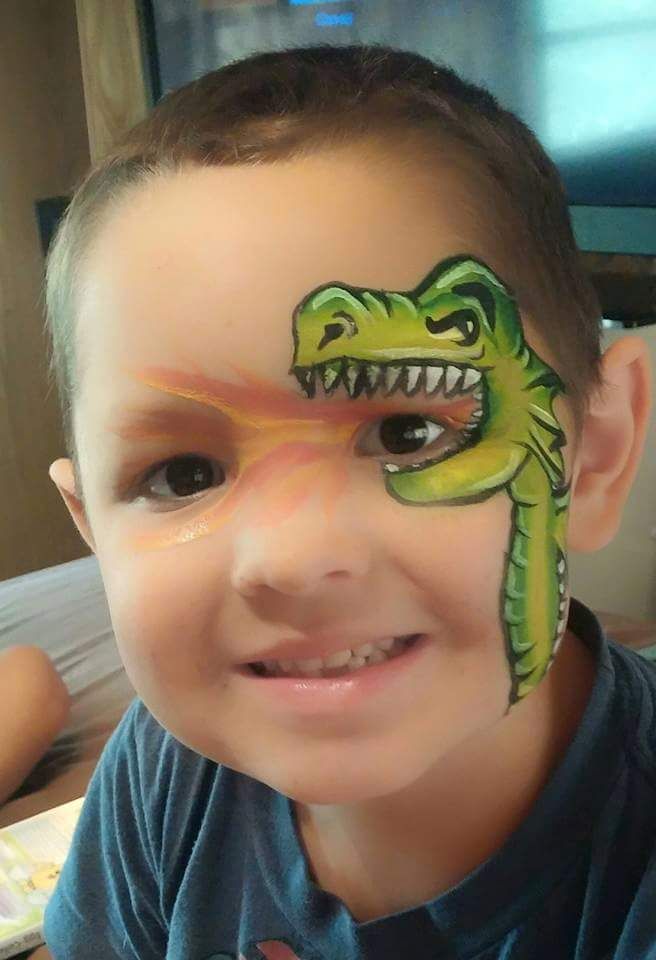 face painting dinosaur easy