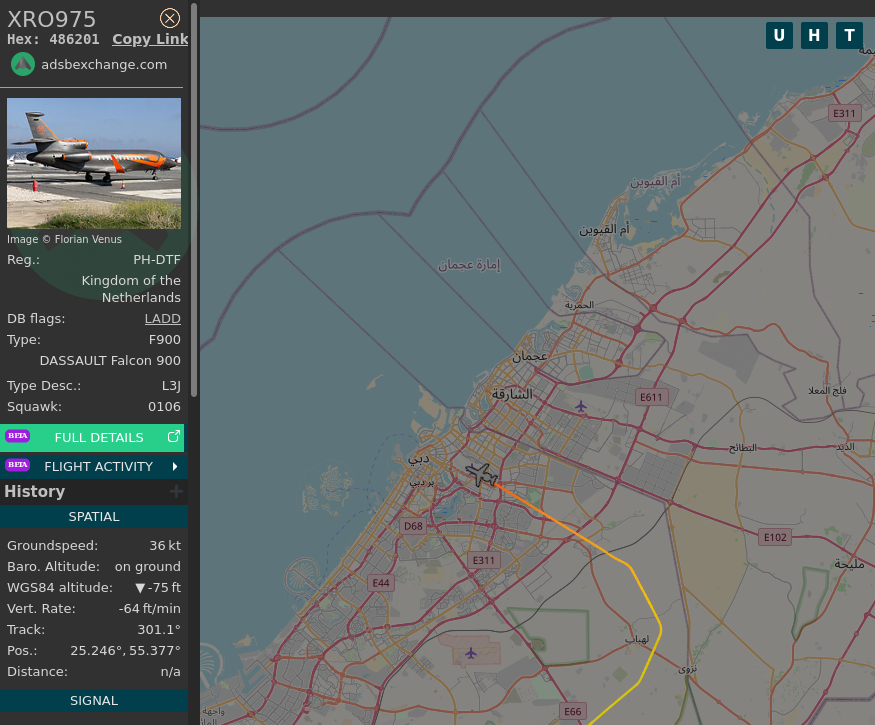 max verstappen jet tracker