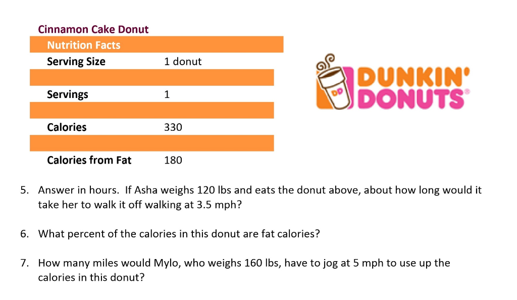 dunkin donuts nutrition facts