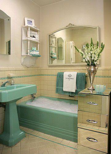 70s avocado green bathroom