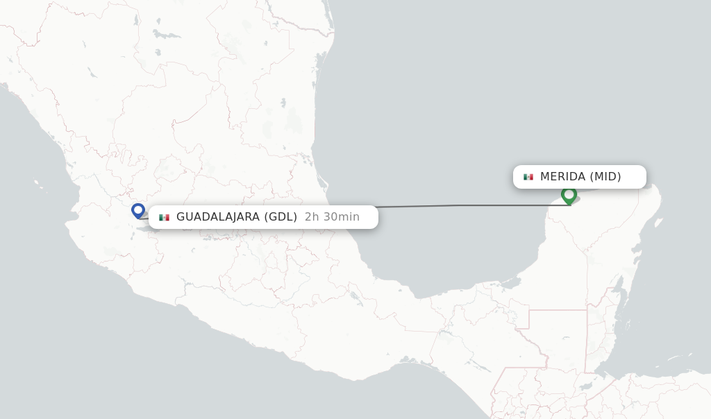 vuelos de guadalajara a merida sin escalas