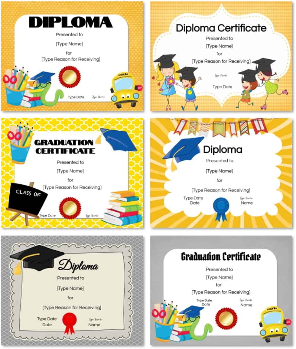 kindergarten awards certificates