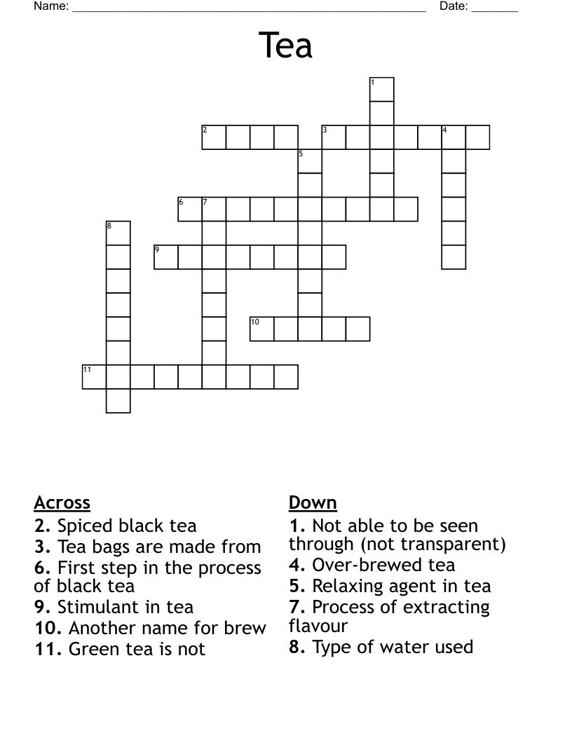 herbal tea choice crossword