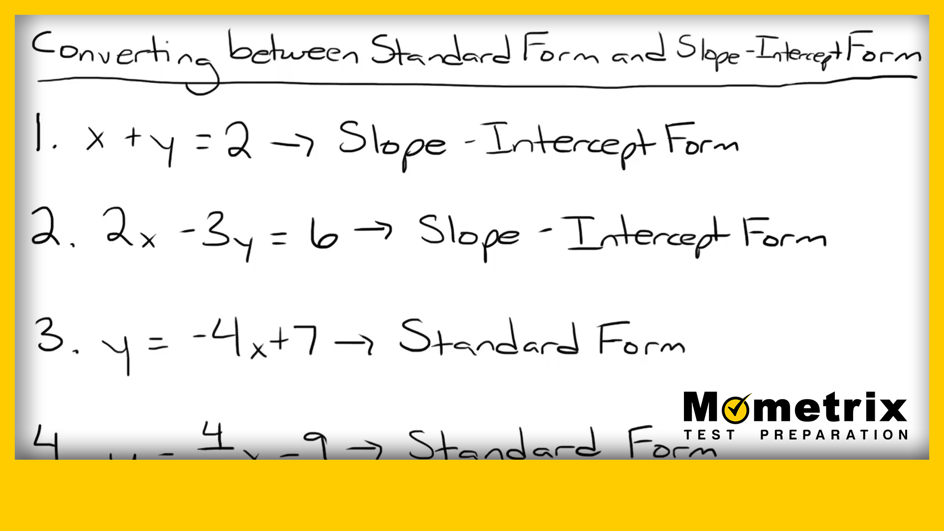 slope intercept to standard form converter