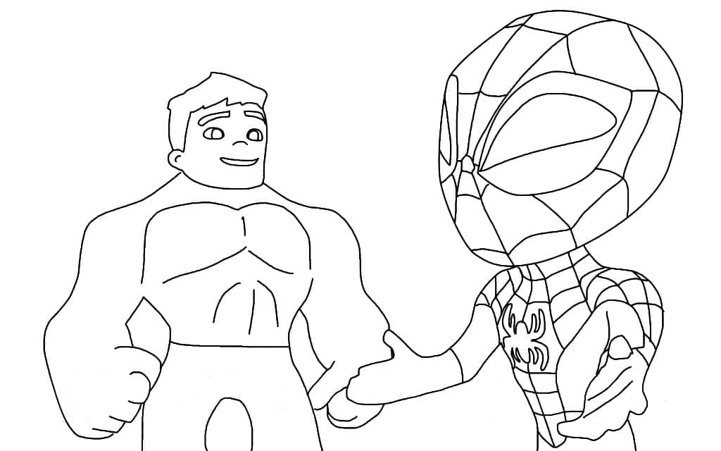 spidey hulk coloring pages