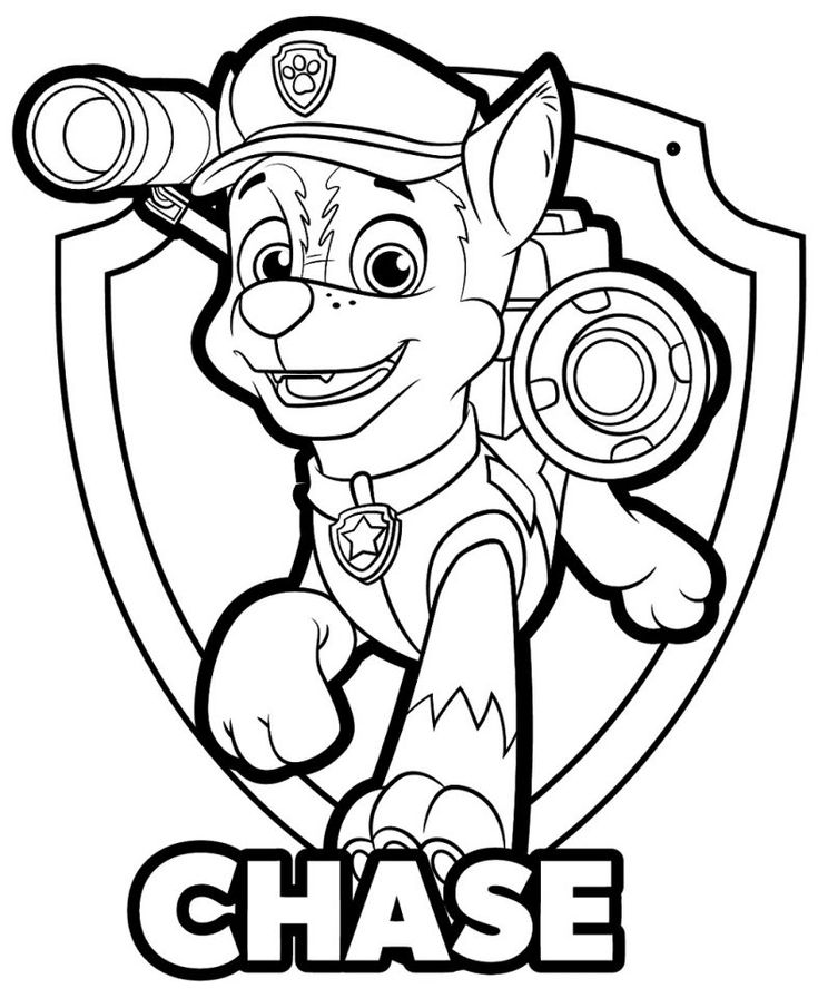 chase paw patrol coloring page