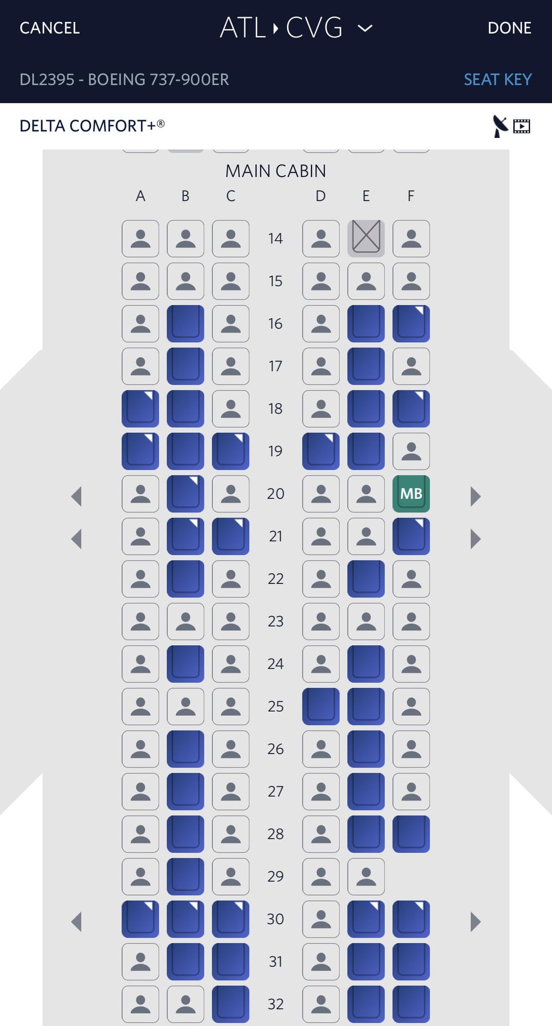 boeing 737 delta seats