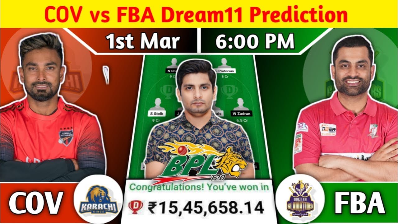 cov vs fba dream11 prediction