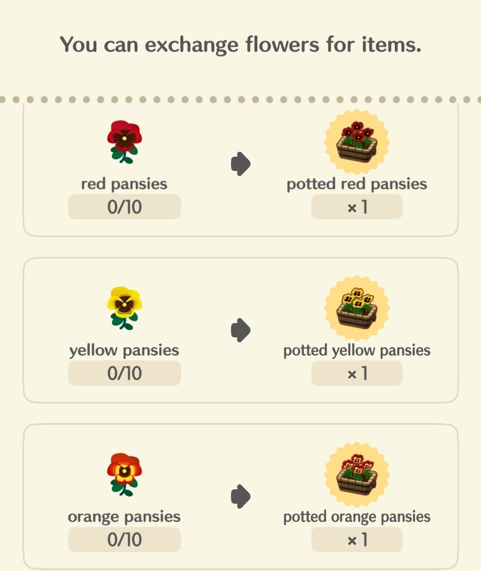 animal crossing pocket camp flowers