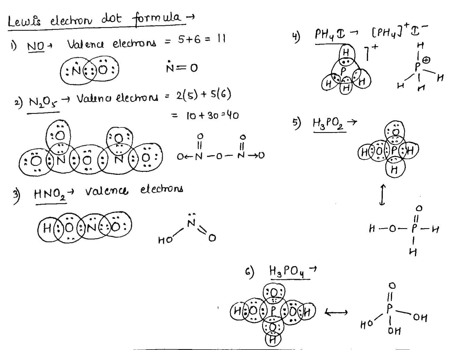 lewis dot structure questions class 11