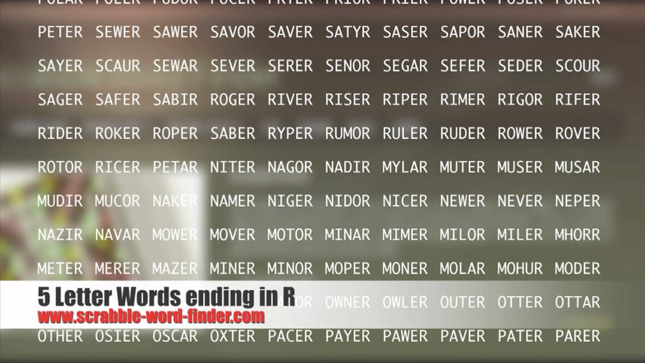 five letter words ending in r a