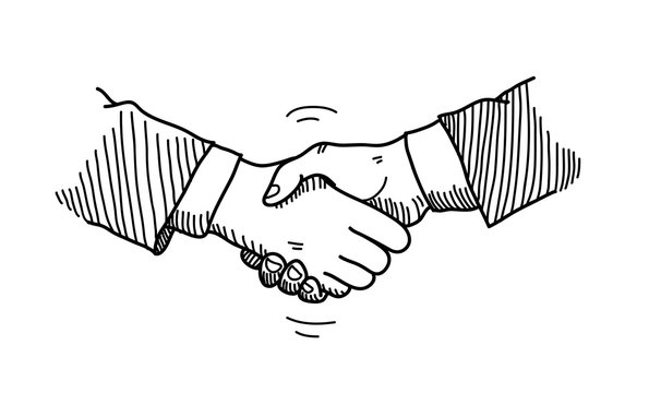 handshaking cartoon