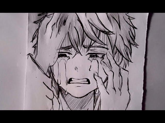 anime sad drawing