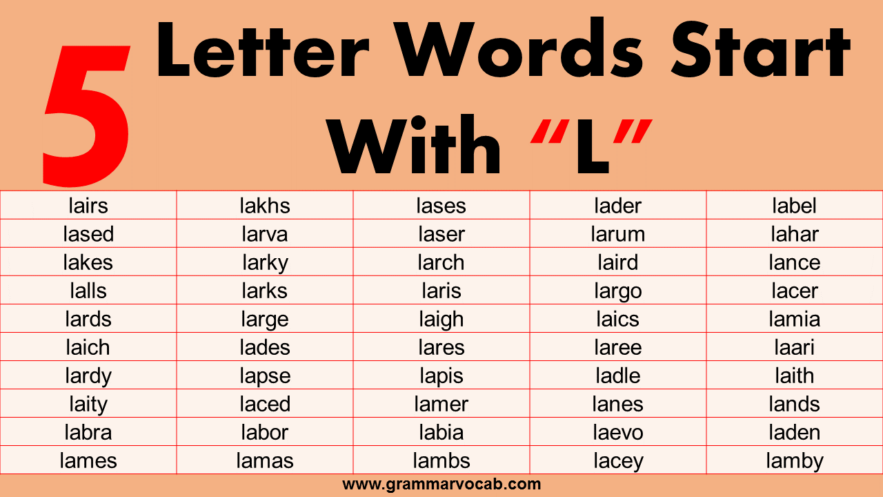 5 letter word starting l