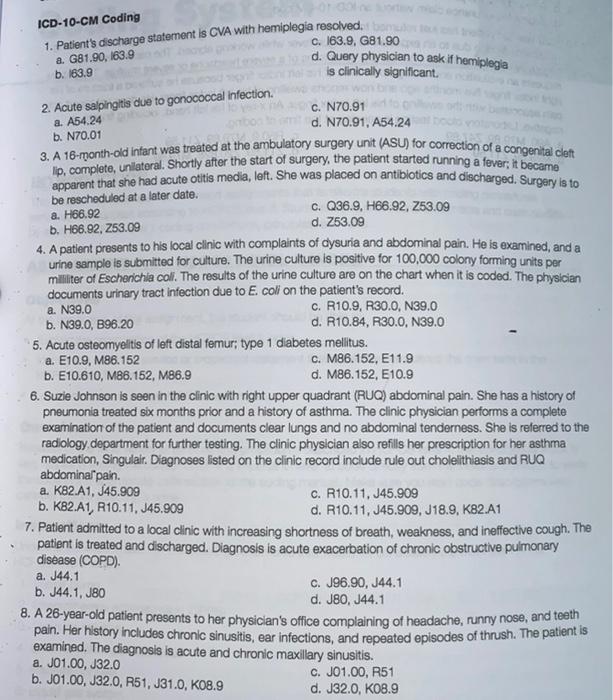 icd 10 code for left hemiparesis due to cva